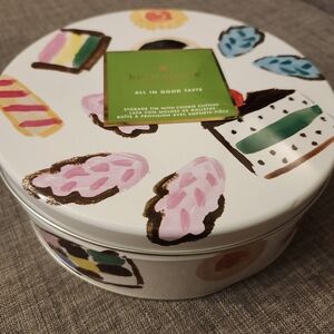 Kate Spade White Tin with Colorful Dessert Illustrations